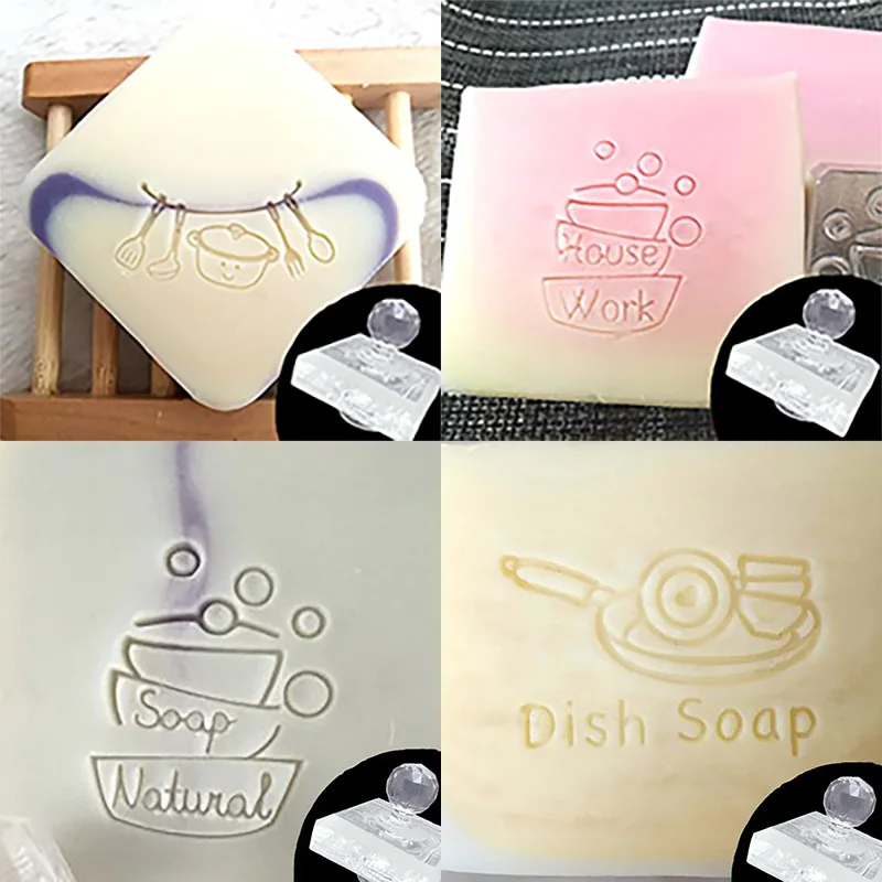 Custom Letter Wash Household Pattern Mini Diy Soap Stamp Clear Sealing Seals Chapter Mold For Handmade Soap Making Supplies Kits