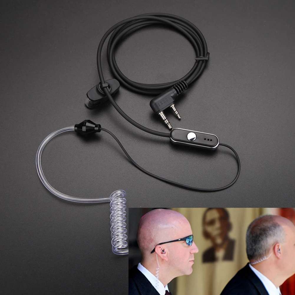 Plastic Headphone 2 Pin Acoustic Tube Practical Earphone Walkie Talkie Headset PTT MIC Accessories for Baofeng Retevis Radios 3