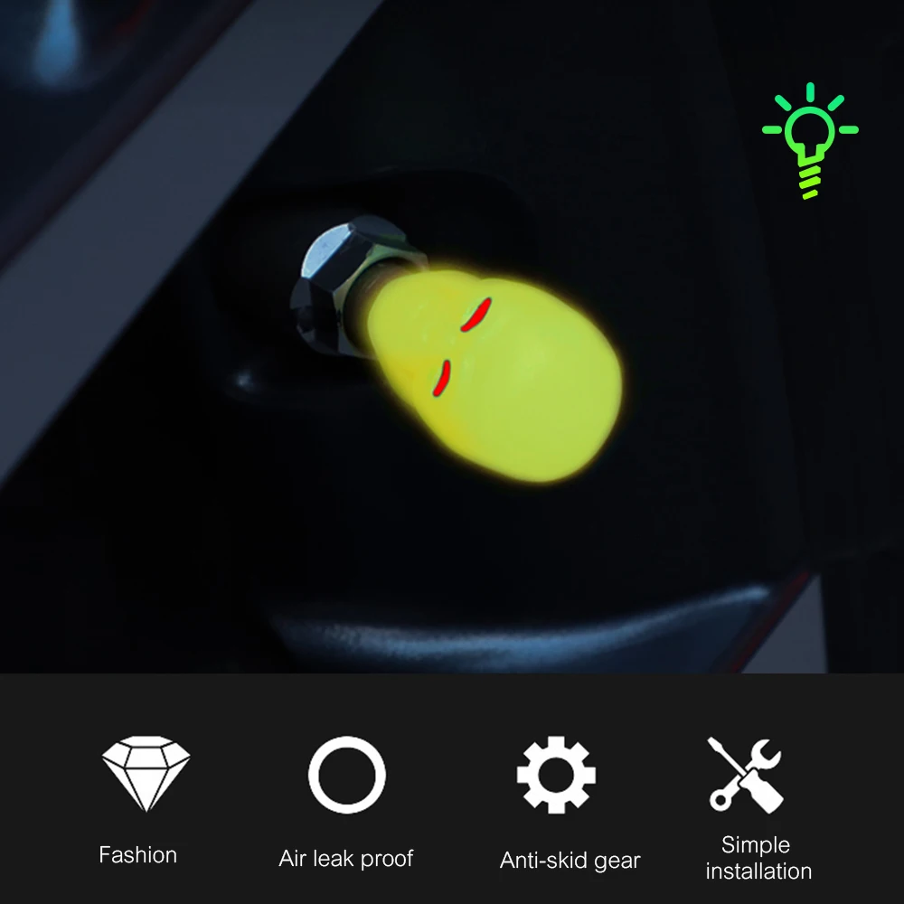 Lot De 12 Bouchons De Valve De Pneu Fluo Jaune – Déco Et Visibilité Pour Voiture, SUV, Moto – NEUF