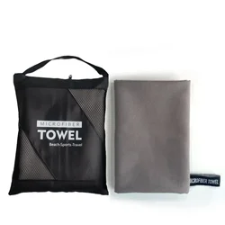 Ultra-Absorbent Quick-Dry Microfiber Towel - Soft, Lightweight, Sandproof Beach & Gym Towel - 50x110cm (Light gray)