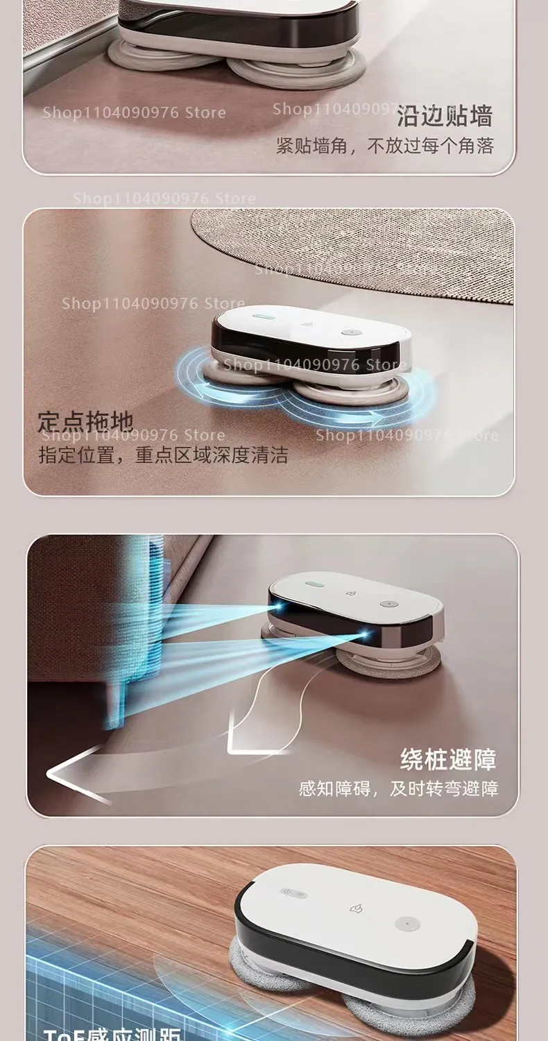 Smart Floor Washing Robot with Dual Mop Auto Mopping Self Cleaning and Humidifyi