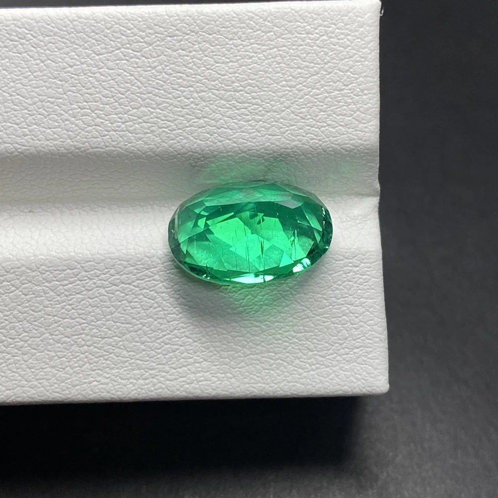 Meisidian Hydrothermal Muzo Green Emerald Stone Oval 9x7mm 1.5 Carat Loose Gemstnoe