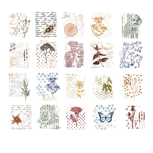 Mr.paper 4Pcs/pack Gold Stamping Vintage Retro Stamp Travel Plant Creative Stickers Deco Stationery Stickers A