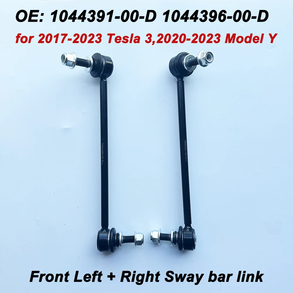 

Set of 2pcs For Model 3 Model Y 1044391-00-D 1044396-00-D Front LH and RH Stabilizer Sway Bar Links Set 104439100D 104439600D