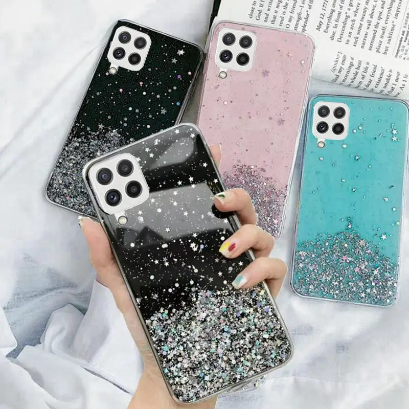 Bling Glitter Custodia Morbida Per Telefono Per Samsung Galaxy M32 M 32 M325F/Ds M325Fv/Ds Cover Posteriore Per Samsung M32 M325 M325Fv Copertina Comp