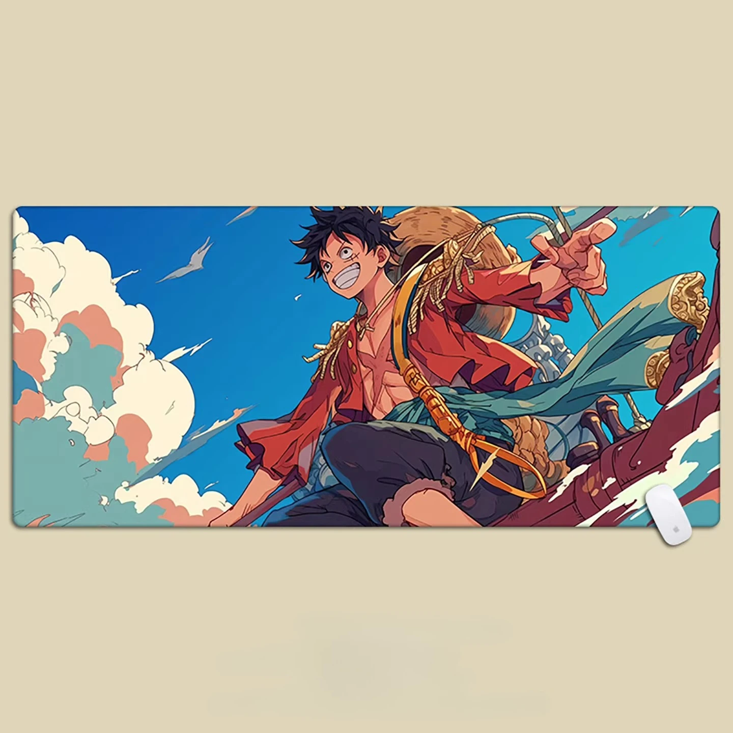 소년용 프리미엄 애니메이션 원피스 루피 로로노아 조로 사무실 마우스 패드 그로우즈드 애니메이션 소년용 게임용 컴퓨터 사무실 책상 패드 키보드 패드