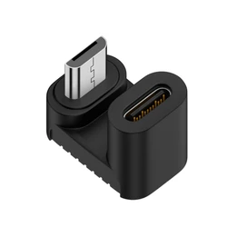 Right Angle Micro USB to Type C Adapter for Laptop and PC Chargers (U - Shaped Back)