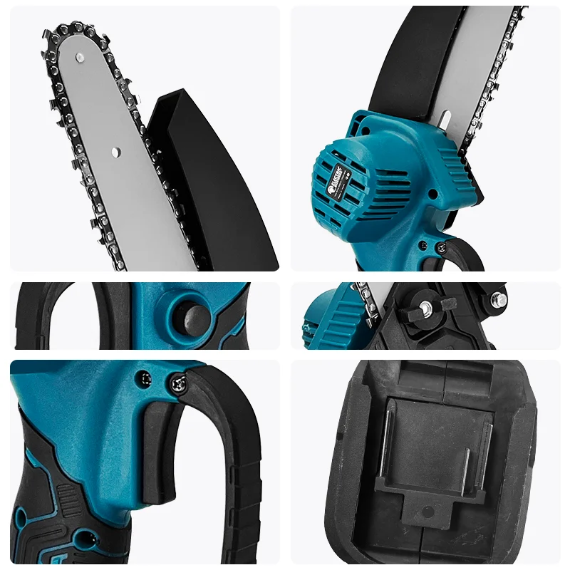 Mini chainsaw 1700RPM 6 Inch mini cordless electric chainsaw one hand portable fit for Makita 18V battery pin no battery