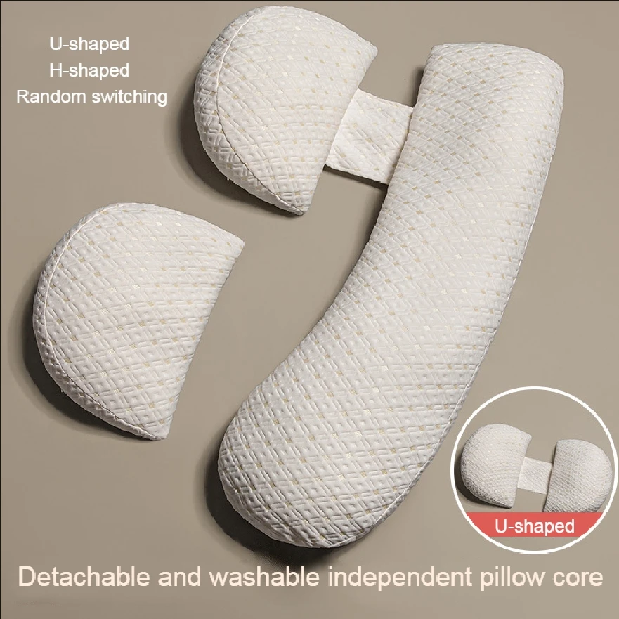 Pregnancy Pillow Multifunctional Body Pillow Maternity H+U-shaped Lumbar Leg Support Cusion Machine Washable