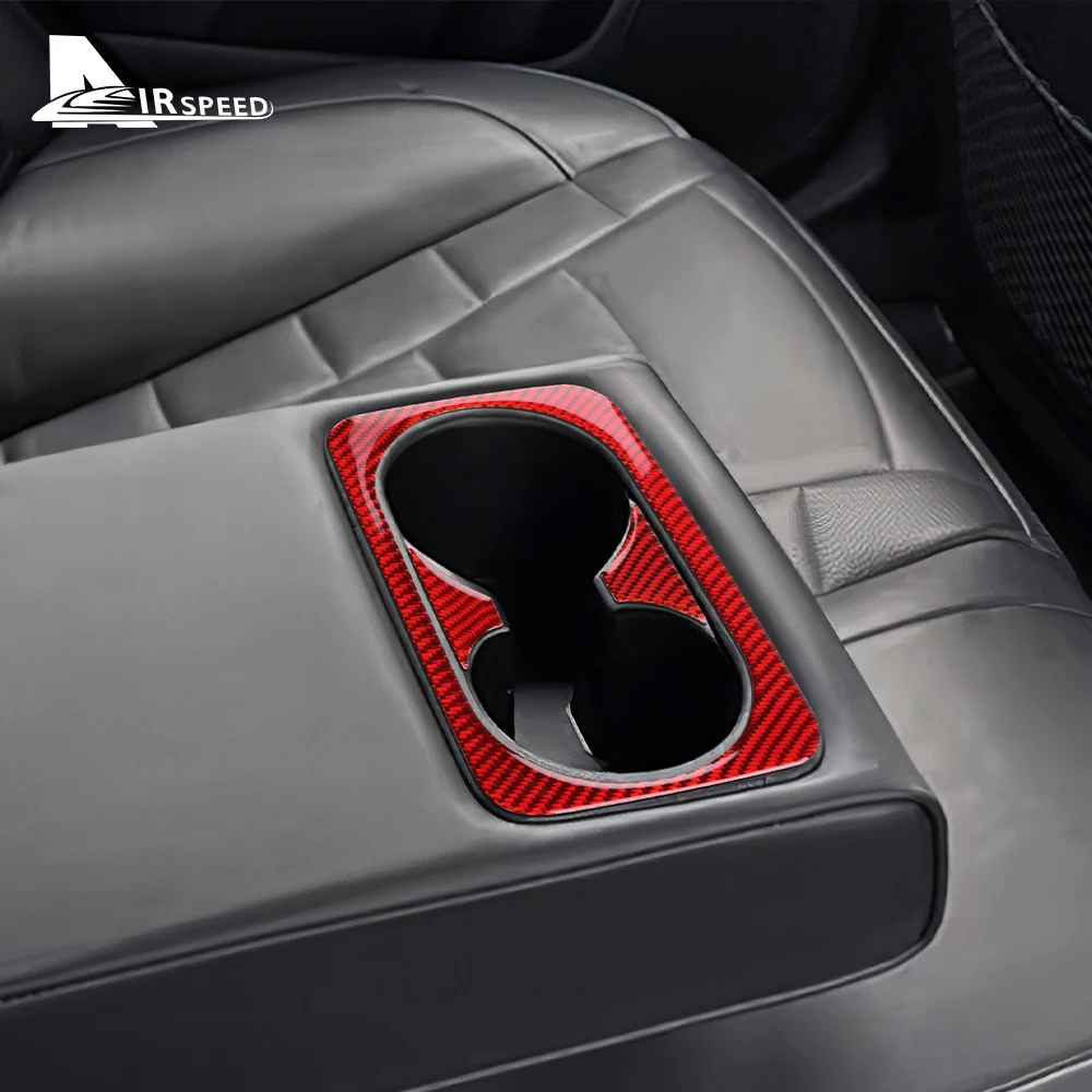 기아 스팅어 2019 2020 2021 2022 2023 LHD RHD용 진짜 부드러운 탄소 섬유 스티커, 자동차 뒷좌석 물컵 인테리어 액세서리