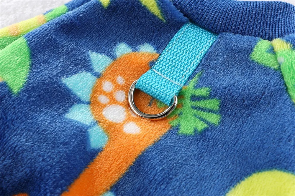 Herbst-Winter Haustier-Hundebekleidung: Warmer, Weicher Fleece-Jumpsuit für Kleine, Mittlere und Große Hunde, Katzen und Welpen mit Leinenring – Detail 18