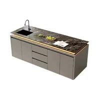 Îles De cuisine minimalistes italiennes, beauté classique, îles De cuisine esthétiques à la mode, meubles De luxe Premium 2
