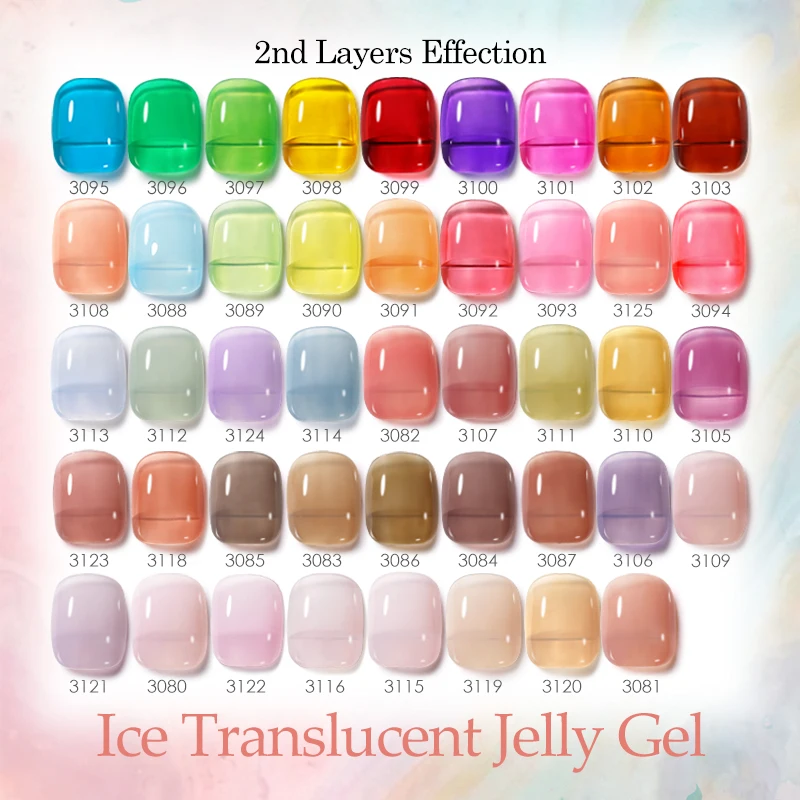 Clou beaute halb transparente Gelee Gel politur nackt rosa Bernstein Gel Nagellack durchscheinend semi permanent alles für Maniküre Nagel – Detail 7