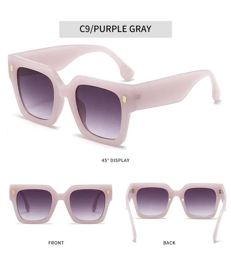 Quadratische Sonnenbrille mit dickem Rahmen, übergroße Damen-Sonnenbrille mit Leopardenmuster, Partybrille – Detail 14