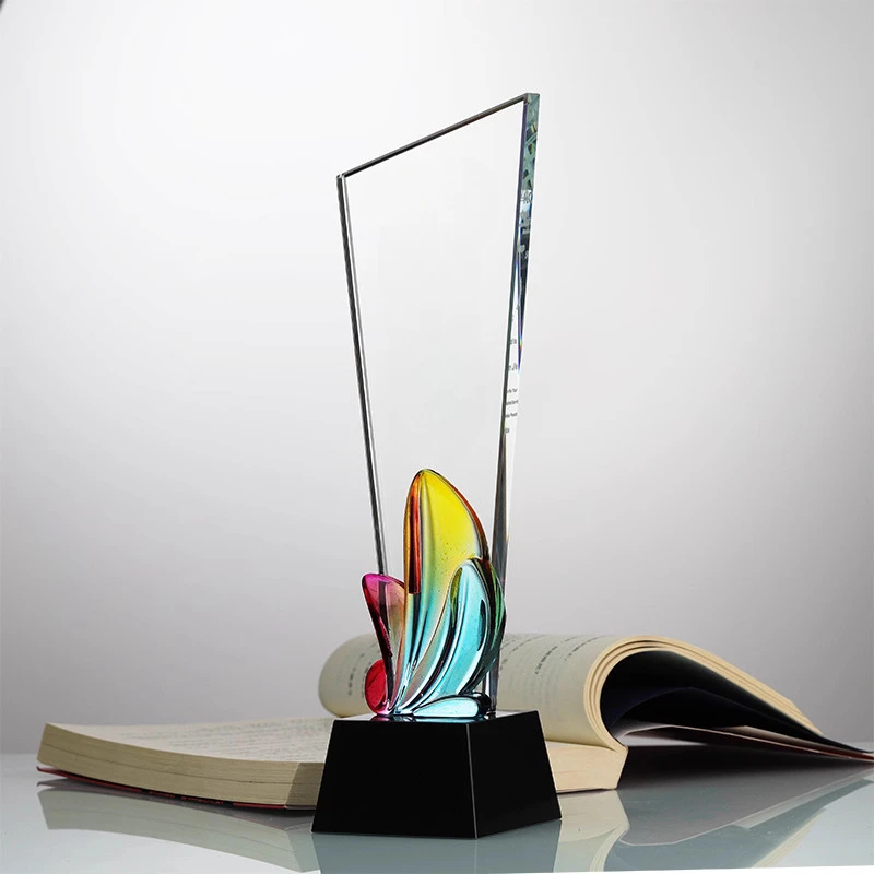 Customized Crystal Trophy, Color Printing Prize Sports Annual Meeting Awards Outstanding Employee Souvenir, Home Decoration, 1Pc