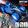 2.4G RC Spray Drift Stunt Car 4CH Lights Sound Effect Dual Remote Control High Speed Vehicle Competitive Game Kids Toys Boy Gift 1