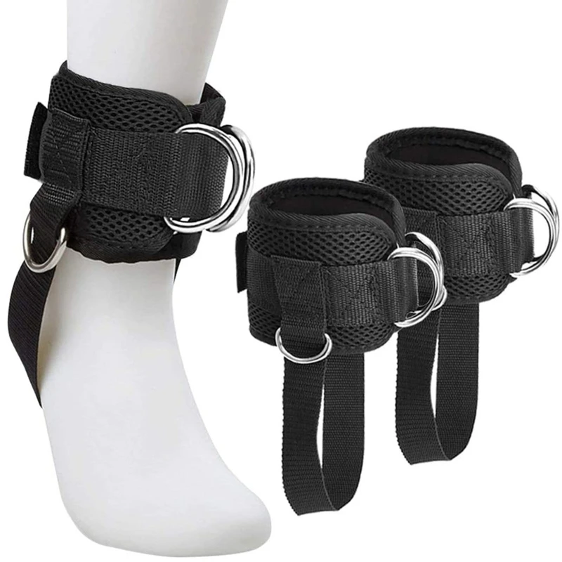 Fitness Thigh Straps Padded Colors D-Ring Ankle Strap Leg Cuffs for Gym Cable Machines Thigh Straps Fits Men & Women