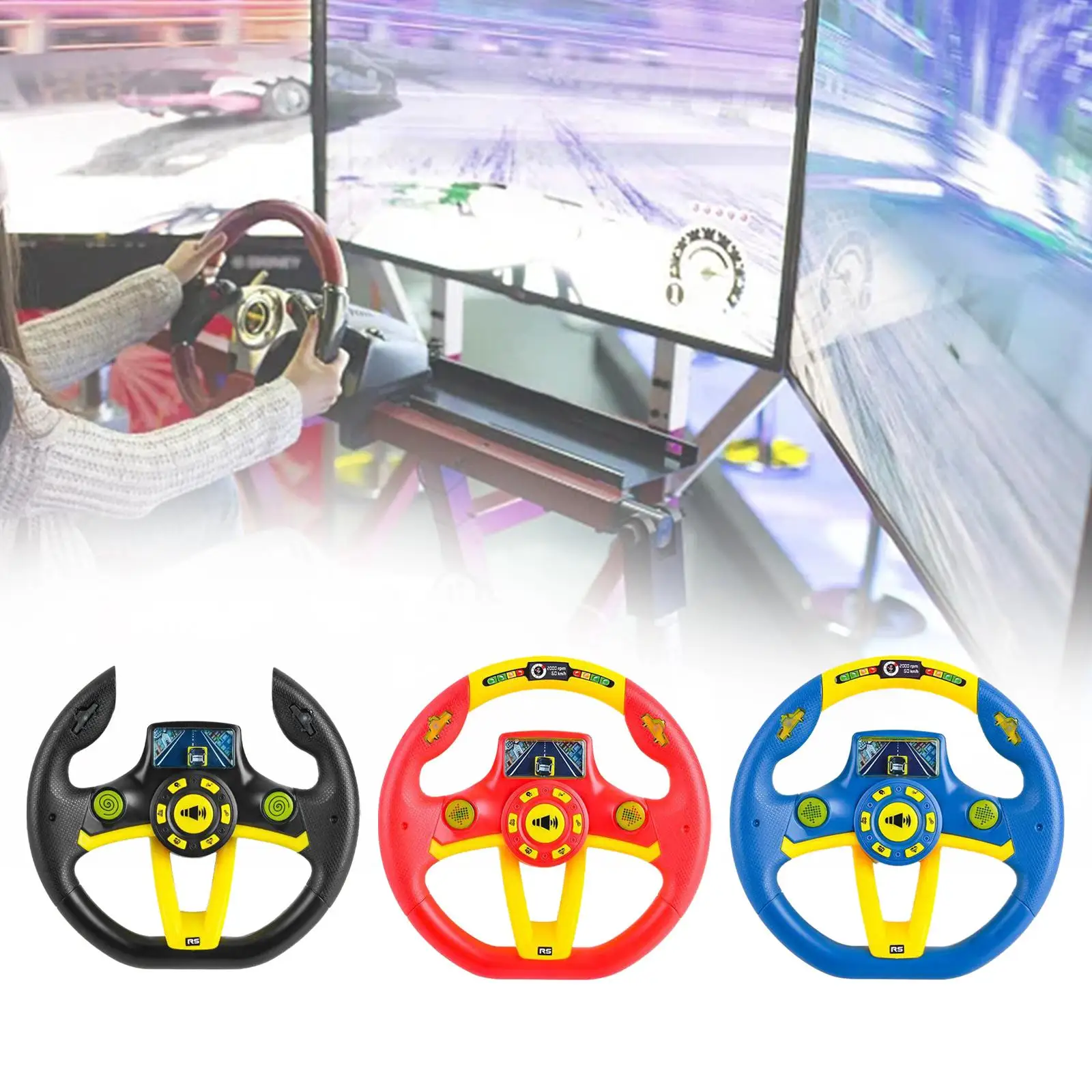 Round Steering Wheel Toy Busy Edge DIY Accessory Electric Steering Wheel Toy for