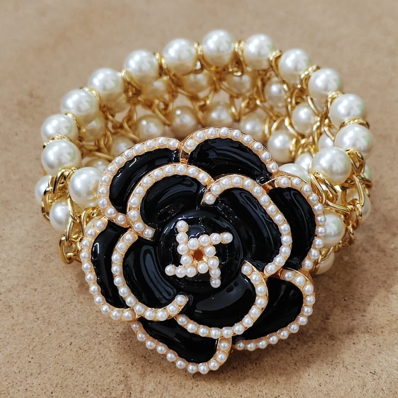 Pearl Bracelet Trendy Starfish Flower Elastic Pearl Bracelet Bangle Jewelry For Women Party Gift