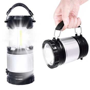 LED Camping Lantern Rechargeable Camping Lamp Stretching Horselight CO B With 1 Flashlight Emergencies Hiking Camping Equipment 1