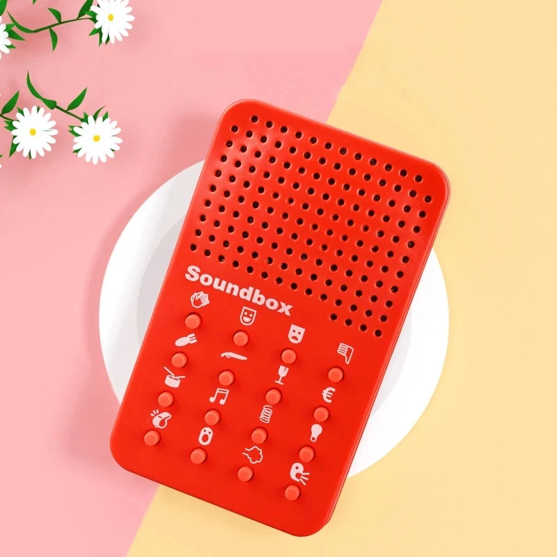 Novelty Gadgets Sound Toys Mini Red 16 Button Sound Box Funny 16 Different Sound Effects Children Adult Party Prank Music Box 3