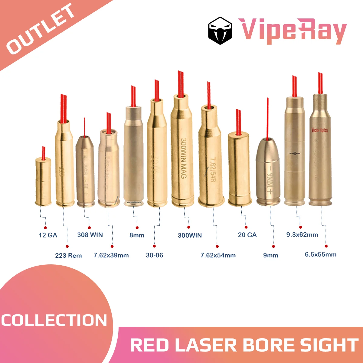 modst Rot Laser Bohrung Sighter Kit für Jagd .17 zu .78 Caliber Gewehre 
