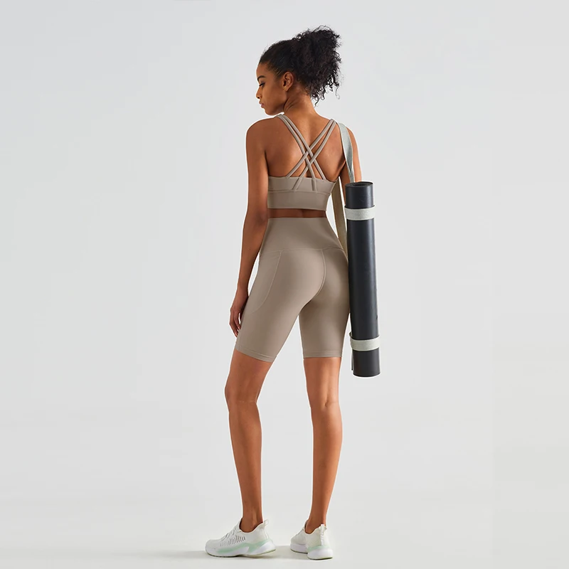 2022 Women Yoga Shorts Leggings Workout Pants Gym Shorts High Waist Women  Athletic Shorts With Pocket Yoga Sports Cycling Shorts