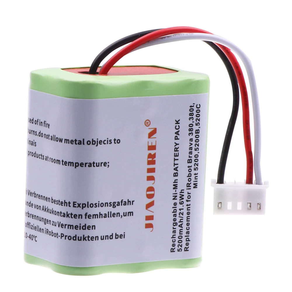 7.2V NI-MH 5200mAh Battery iRobot Braava 380T 380 390T Mint 5200 5200B 5200C Vacuum Cleaner upgraded 3000MAH NI-MH Battery
