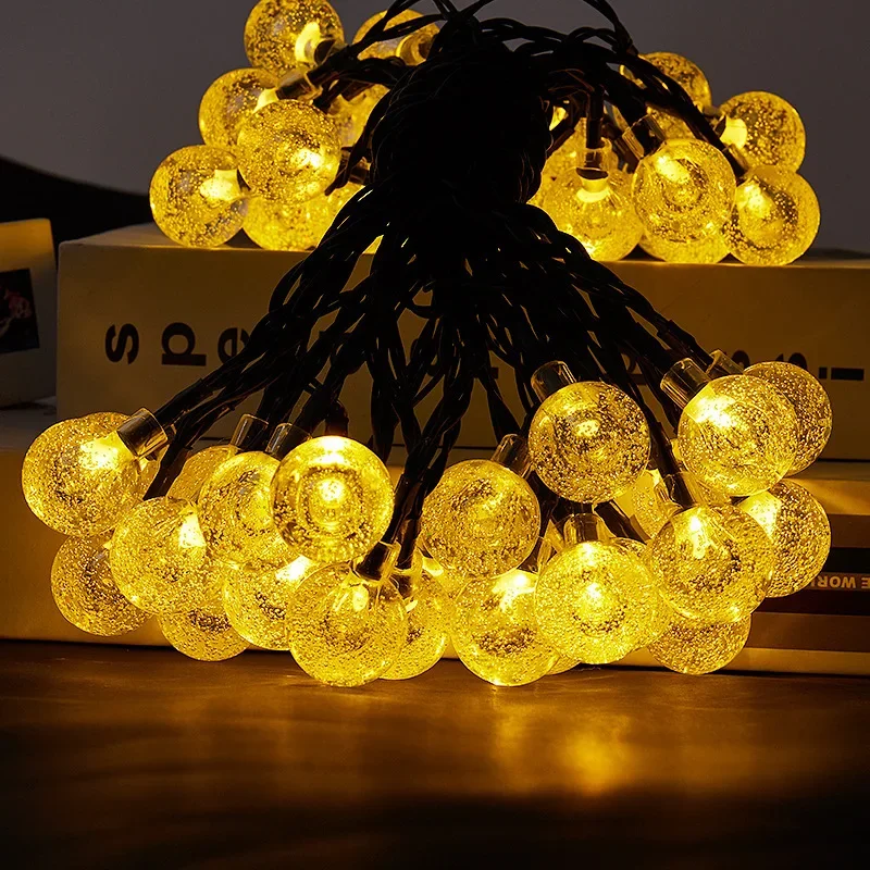 Crystal Globe Fairy Light Outdoor Waterproof Battery Patio Decoration Light 10/20 LEDs String Lights for Home Garden Party Decor 20 10 leds halloween decoration light pumpkin maple leaf string lights simulation string light battery holiday home decoration
