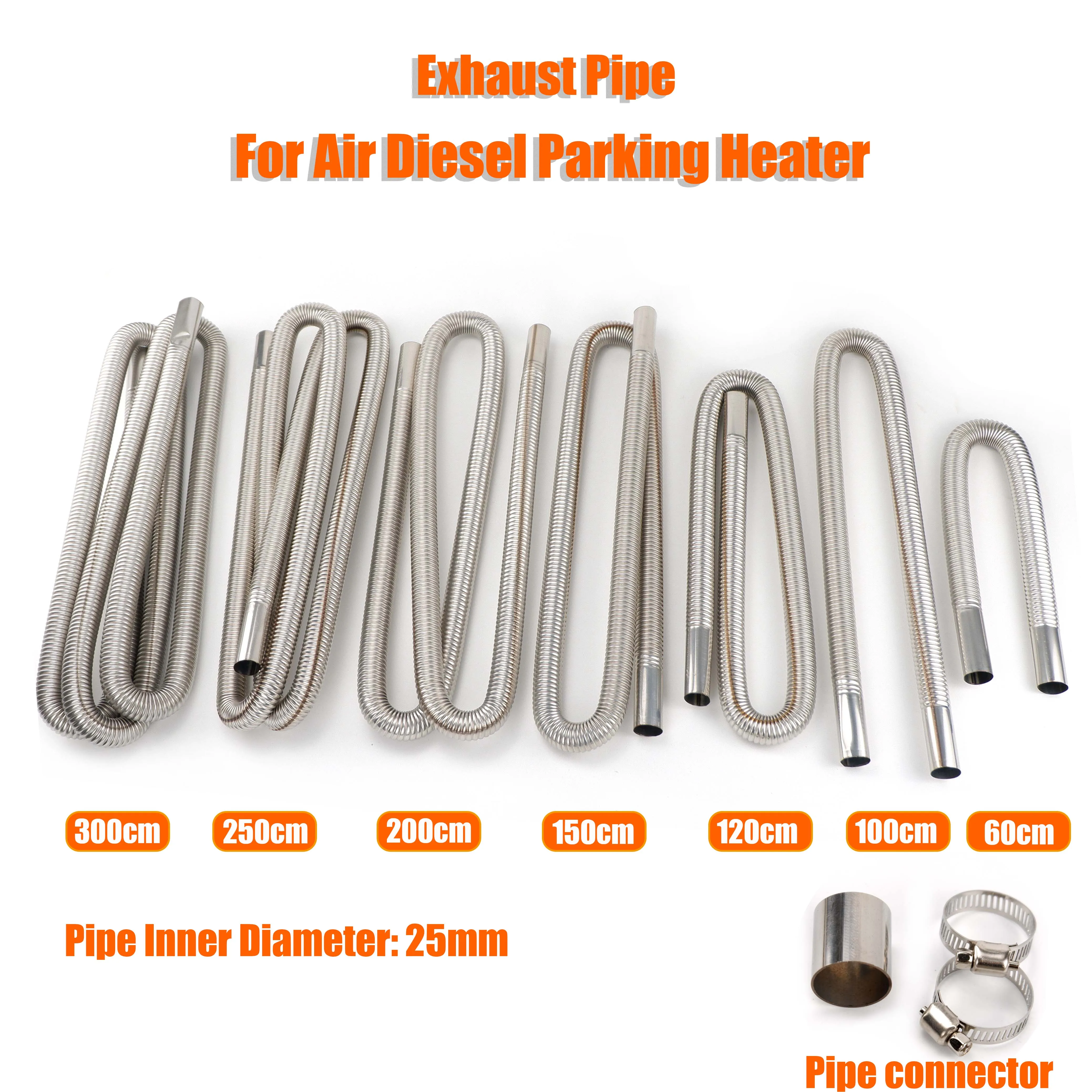 120cm 24mm Dual-layer Car Heater Exhaust Pipe Air Diesel Heater Exhaust  Hose Tube Line Stainless Steel For Webasto Eberspacher - AliExpress