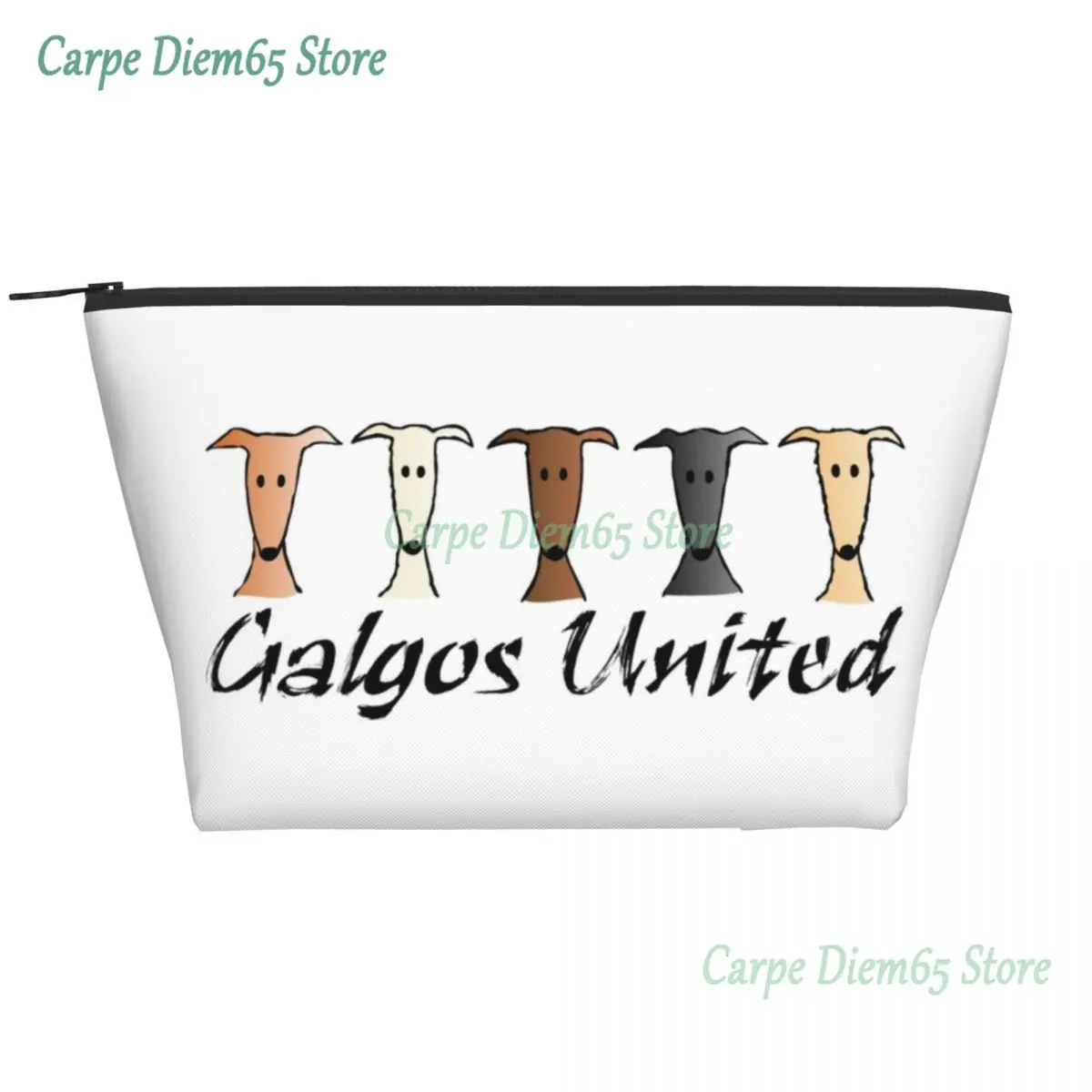 

Galgos United Greyhound Travel Cosmetic Bag Women Sighthound Whippet Dog Makeup Toiletry Organizer Lady Beauty Storage Dopp Kit