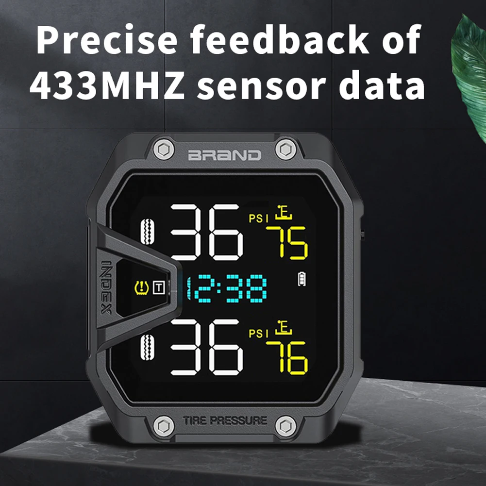 Motorcycle TPMS Tire Pressure Monitoring Alarm System LCD Display Wireless Tire Pressure Monitoring System Motorcycle 0.1~6.0bar