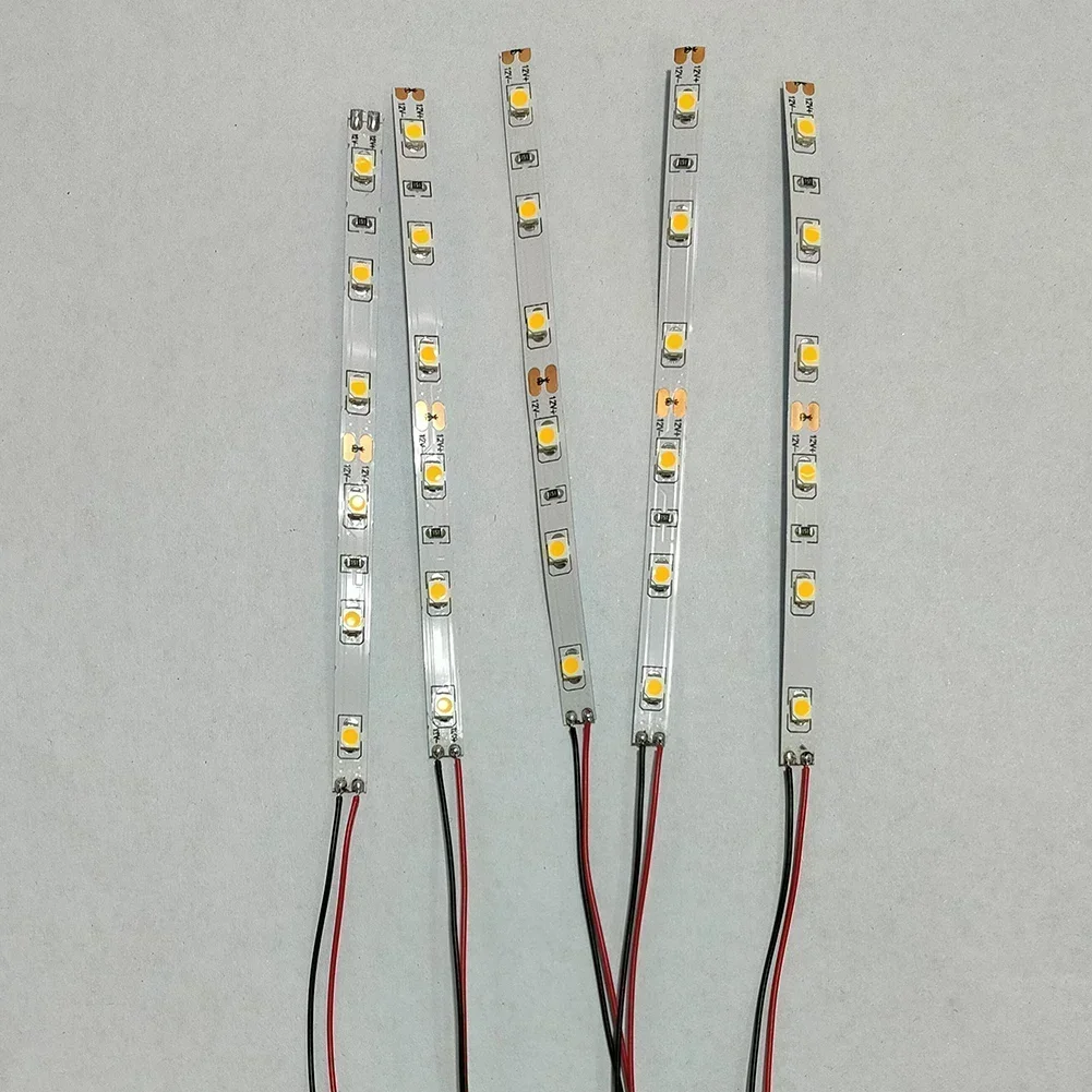 10pcs 사전 유선 흰색 스트립 6 Led LED 조명 자체 접착 유연한 12V  18V 철도 및 건물 레이아웃에 적합
