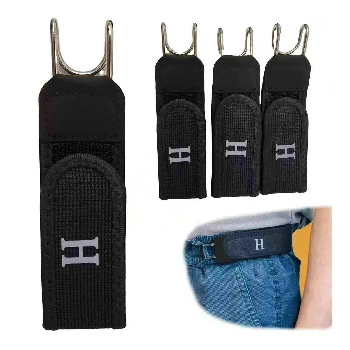 Enhanced Elastic Hook Belt - Adjustable Metal Hook for a No-Buckle, Invisible Fit - Ideal for Everyday Wear and Outdoor Activities