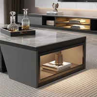Tables basses en verre de marbre moderne Simple Salon Center Tables basses thé Poker Salon meubles de maison Stolik Kawowy FYCT 5