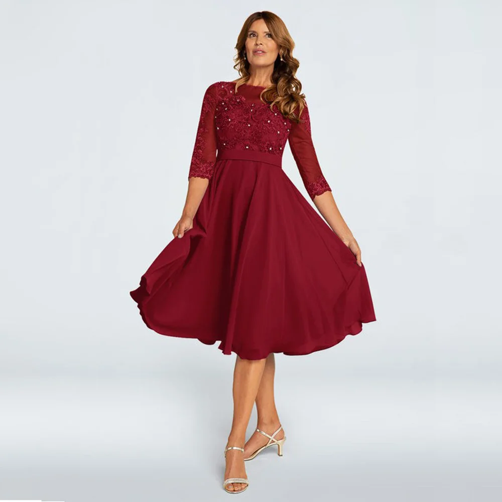 Laxsesu Burgundy Chiffon Mother Of The Bride Dresses Plus Size Wedding