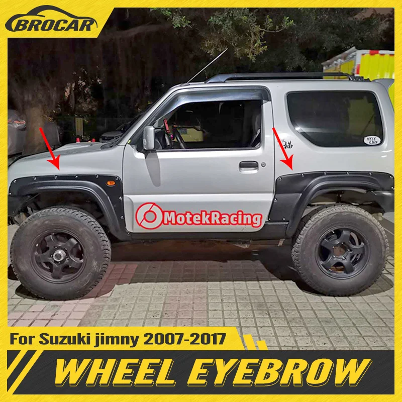 Brocar Fit For Suzuki Jimny 2007 To 2017 Car Wheel Eyebrow Round Arc Fender Mud Flaps Mudguards Splash Guards Car Styling 4Pcs