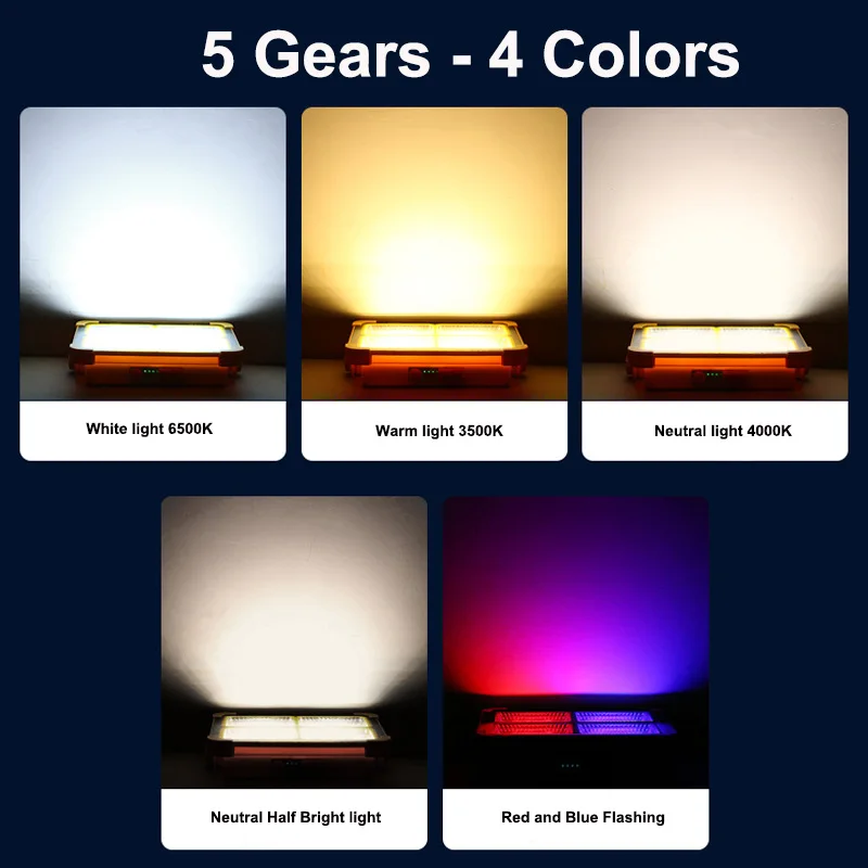 Description Picture 3 of item2000Watt Solar Outdoor Camping Light Portable Lantern Emergency Floodlight USB Tent Work Lamp Flashlight Warnning  Lighting SOS