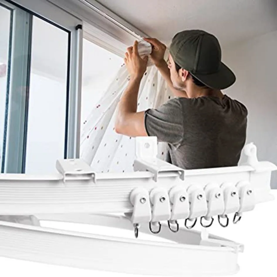 Description Picture 5 of item2/5M FlexiBendable Curtain Track for Bedrooms Balconies Bathrooms Room Divider Ceiling Silent Track Home Window Decor Accessory
