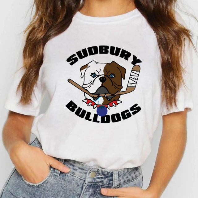 Shoresy Sudbury Bulldogs T Shirt Women Cartoon Animale Vintage