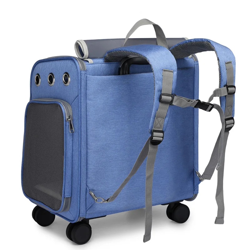Large Capacity Portable Pet Bag Storage Bag Backpacks Foldable Trolley Case Dog Breathable Pet Travel Backpack