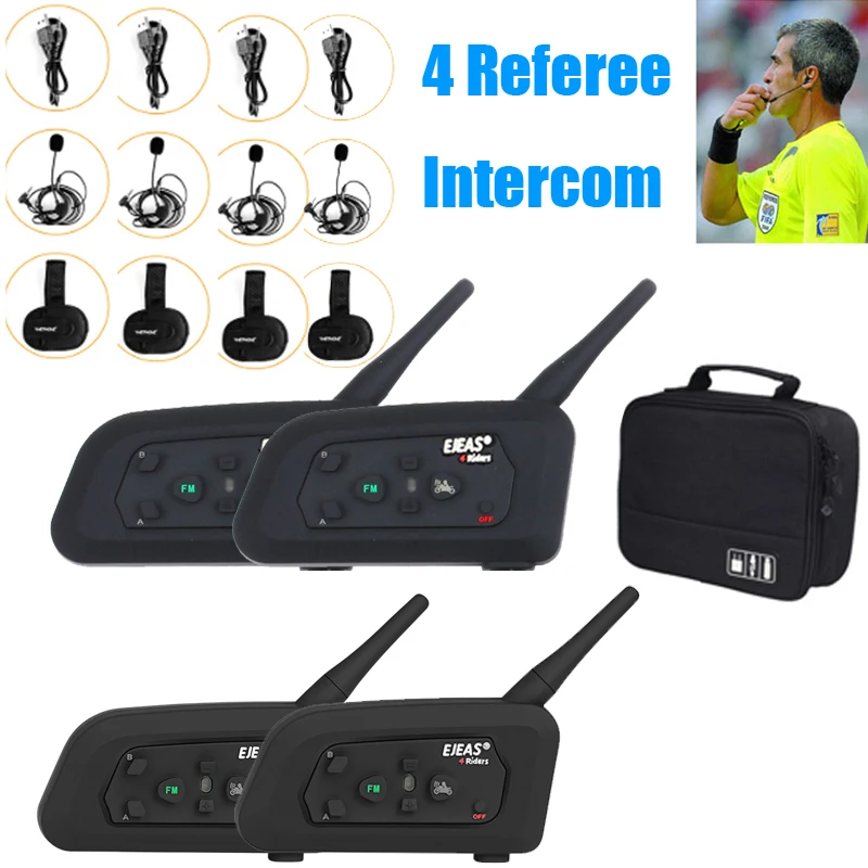 Details about   Referee Communication Headset Motorcycle Bluetooth Intercom Interphone V6C 