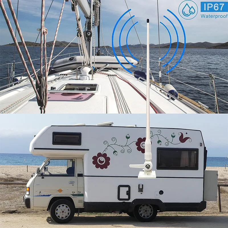 VHF Marine Antenna Radios 156-163MHz Boat Antena 156MHz fiberglass antenna PL259 boat whip Nylon mount aerial
