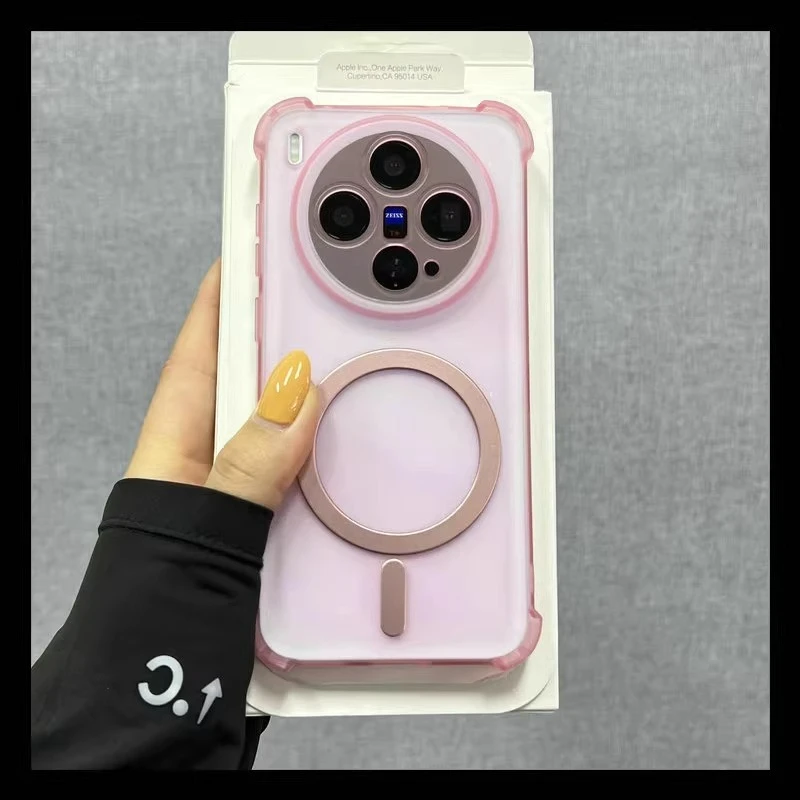 Magnetic Shockproof Clear Silicone Case with Wireless Charging Compatibility