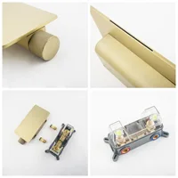 ก๊อกน้ำติดผนังแบบน้ำตก สีทองด้าน แบบฝัง ผสมน้ำร้อนน้ำเย็น สำหรับอ่างอาบน้ำ 5