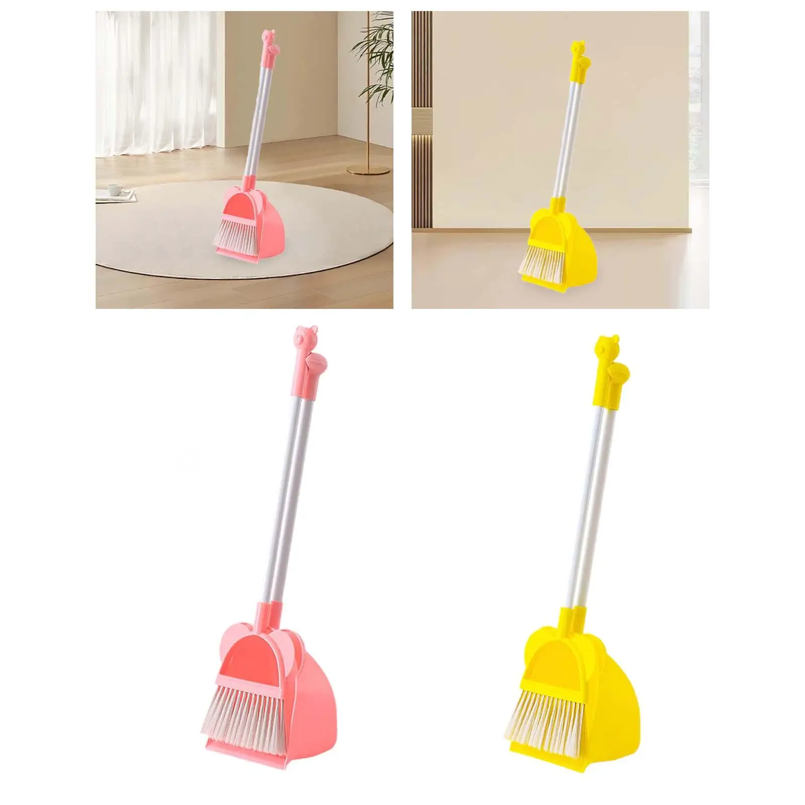 Children Housekeeping Cleaning Tools Cute Play House Toy Mini Broom with Dustpan for Kids Kindergarten Preschool Boys Girls