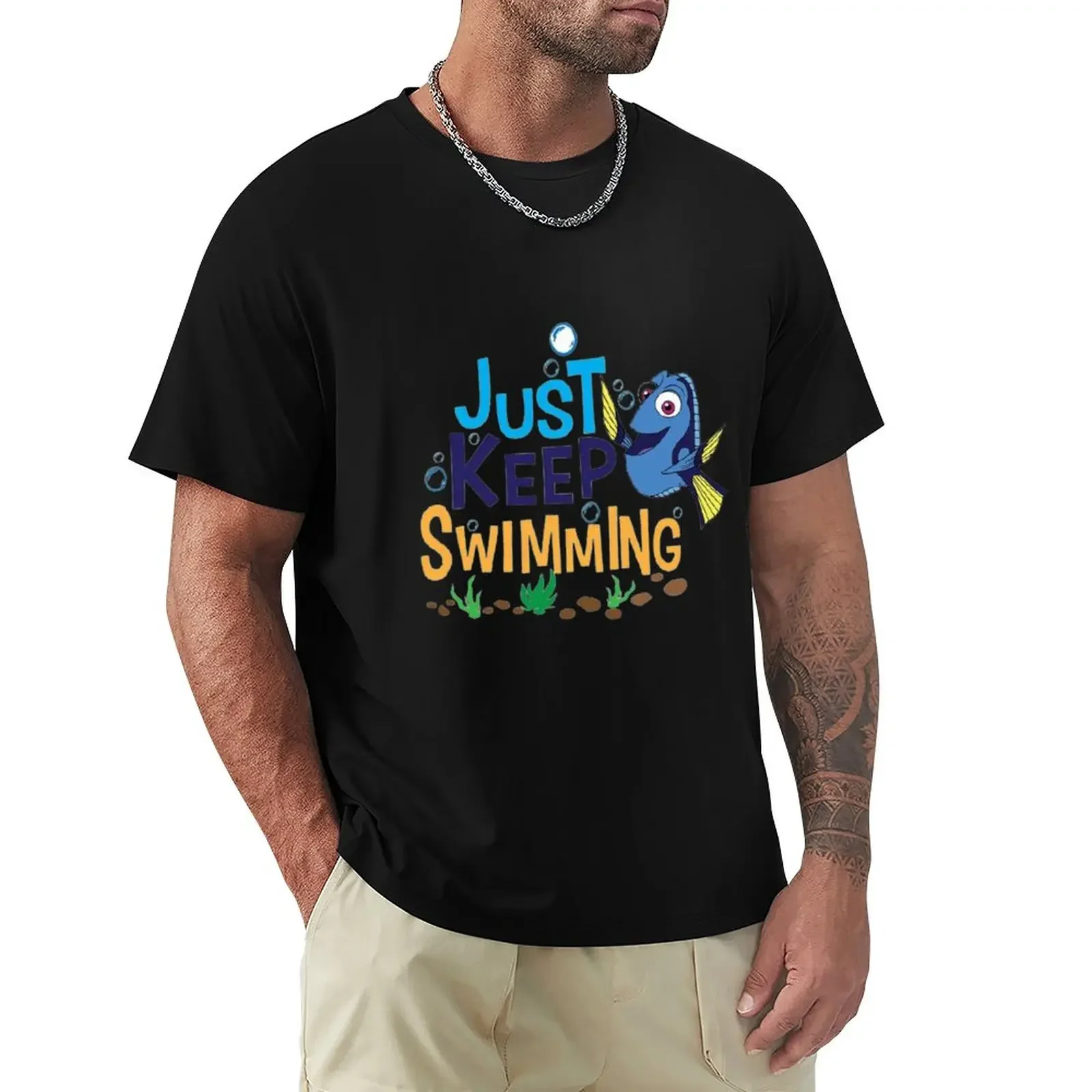 

Just Keep Swimming T-Shirt boys whites anime clothes plain new edition t shirt for men