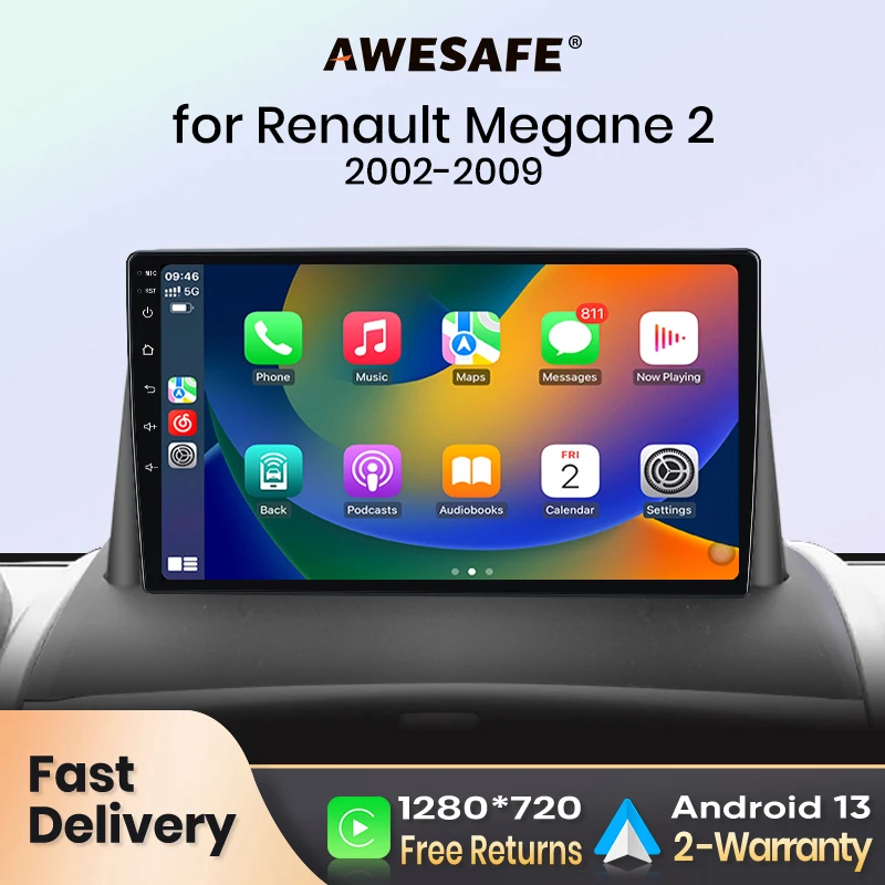 AWESAFE PX9 Car Radio Autoradio for Renault Megane Wireless Carplay Screen Android Auto Stereo GPS Navi FM RDS