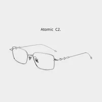 2025 модные корейские титановые очки в оправе, мужские квадратные очки в стиле ретро, прямоугольные очки, женские оптические линзы по рецепту — изображение 3