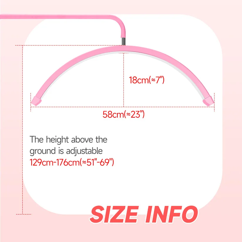 맞춤형 로고 LED 반달 뷰티 속눈썹 라이트 링, 반달 모양 다이아몬드 뷰티 램프, 바닥 익스텐션 뷰티 램프, 45W